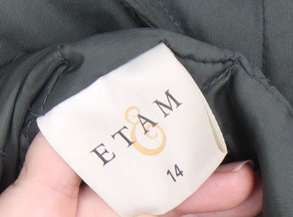 Womens UK Size 14 Etam Green Parka Coat