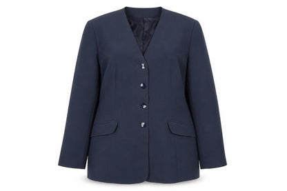 Front view of Alexara Women's Blue Blazer, size 14, Workwear