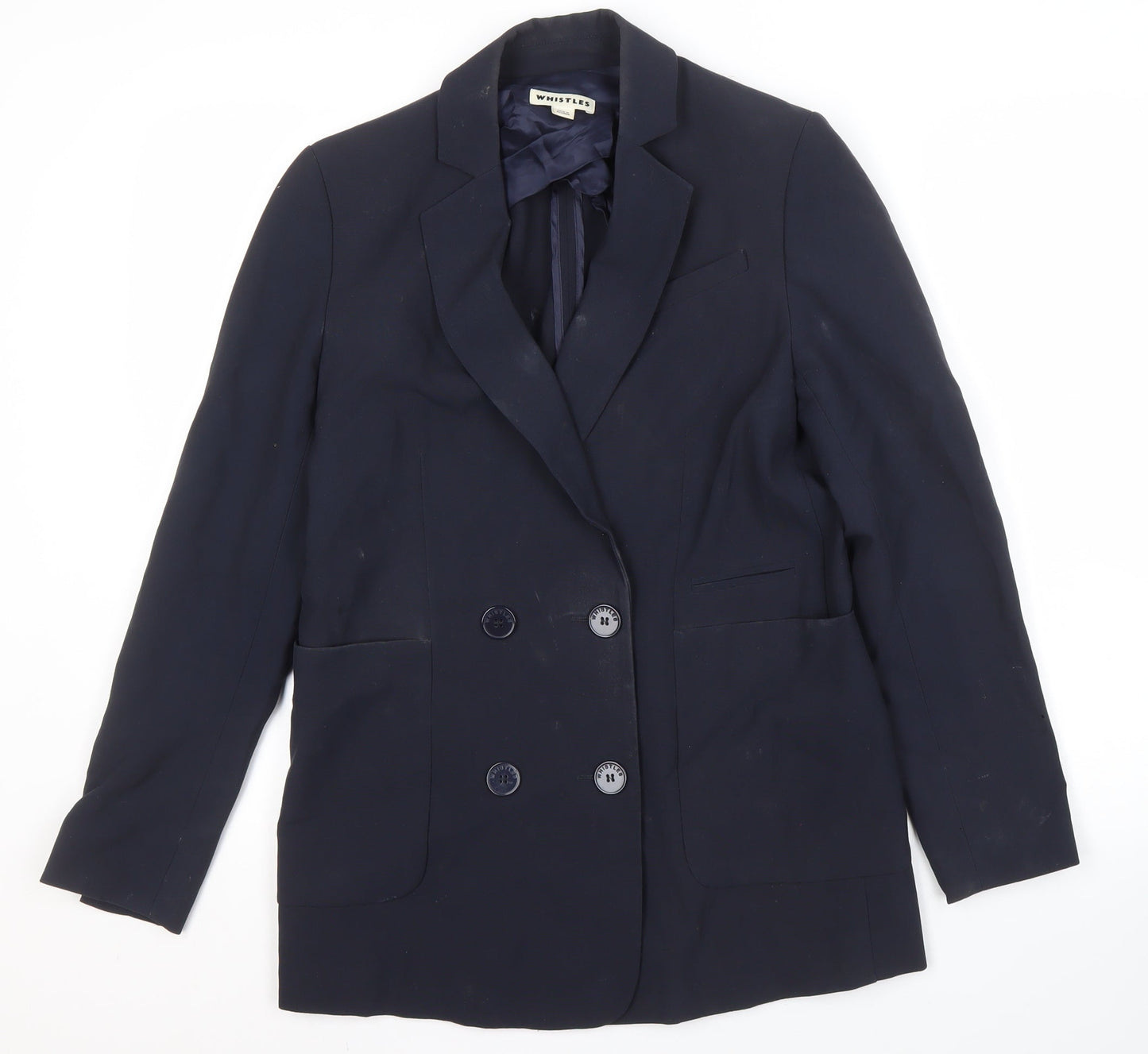 Whistles Women’s Black XS Wool Double-Breasted Suit Jacket