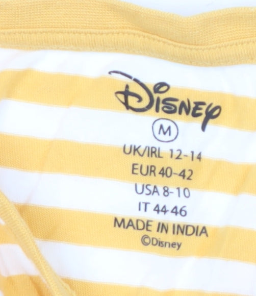 Womens UK Size M Disney Yellow Basic T-Shirt