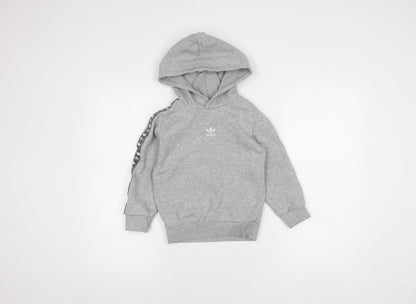 Adidas Boys Grey Hoodie, 5-6 Years, Casual Pullover