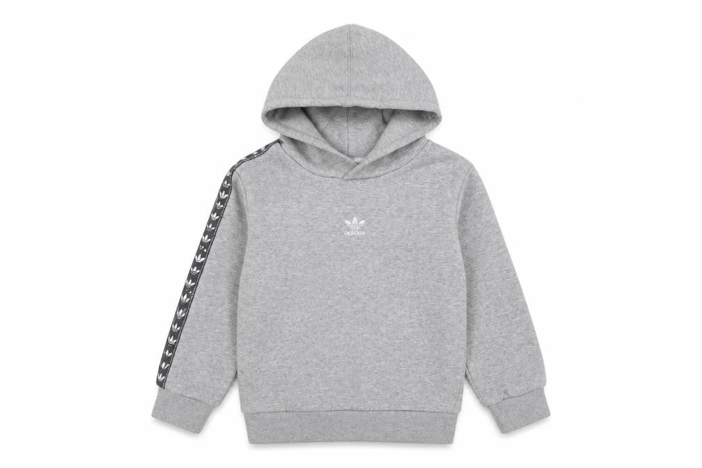 Front view of Adidas boys’ grey hoodie, 5-6 years, casual pullover