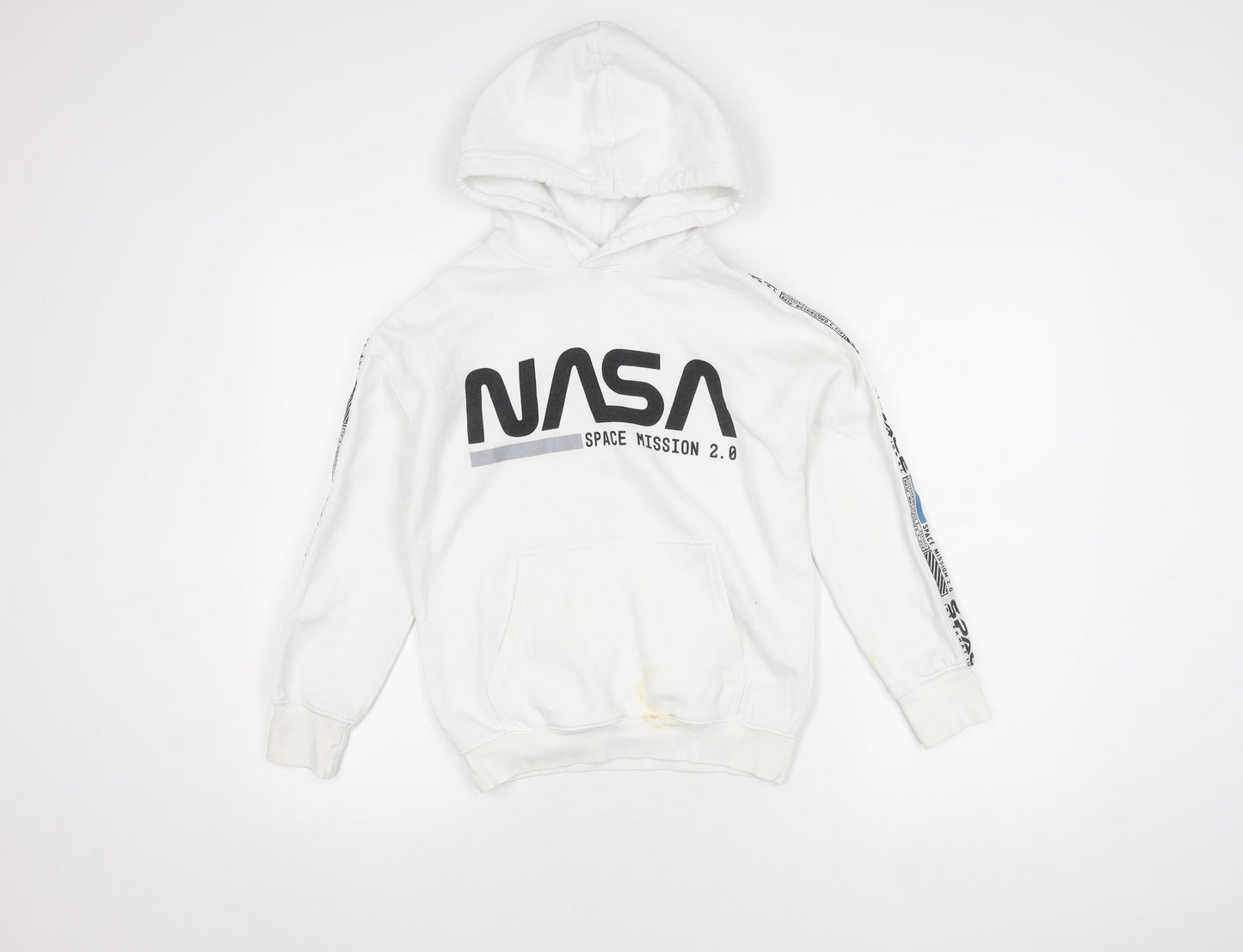 H&M Boys White NASA Hoodie 9-10 Years Pullover