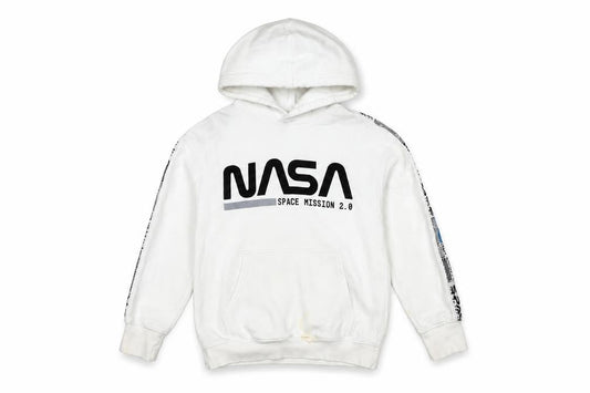H&M Boys White NASA Hoodie 9-10 Years Pullover