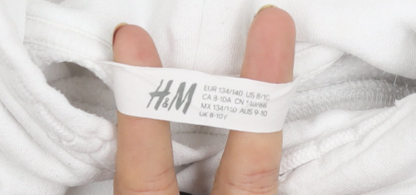 H&M Boys White NASA Hoodie 9-10 Years Pullover