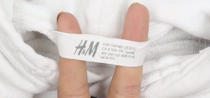 H&M Boys White NASA Hoodie 9-10 Years Pullover