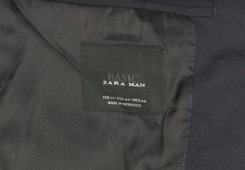 Mens UK Size 44 Zara Regular Blue Suit Jacket