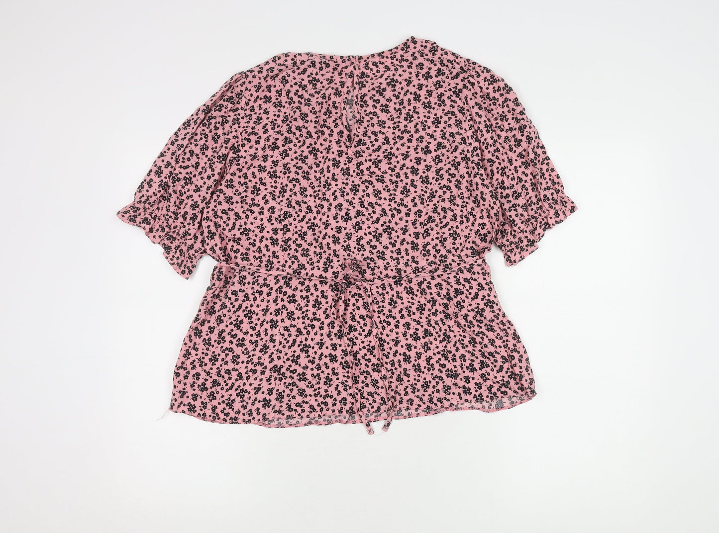 New Look Women's Pink Floral Top UK 14