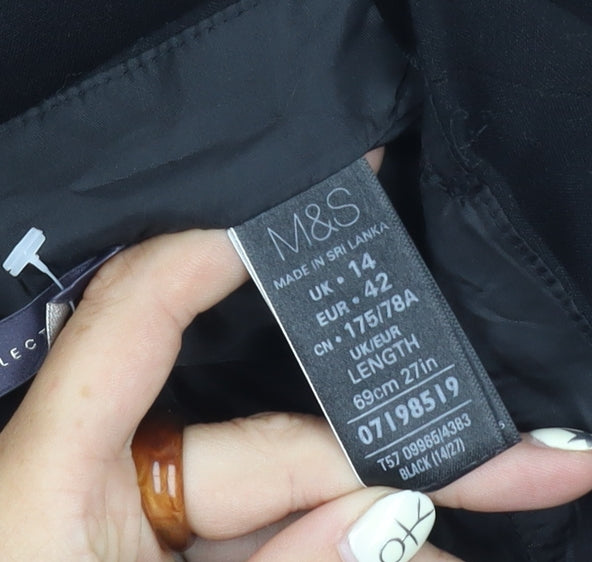 Marks and Spencer Women's Black Pencil Midi Skirt UK 14
