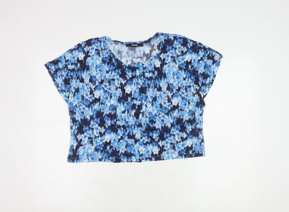 Womens UK Size L Bik Bok Blue Cropped T-Shirt