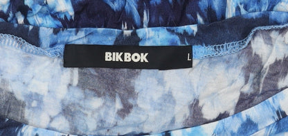 Womens UK Size L Bik Bok Blue Cropped T-Shirt