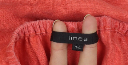 Linea Women's Red A-Line Skirt Size 14