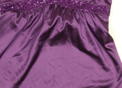 New Look Women's Purple Sequin Tunic Tank Size 14