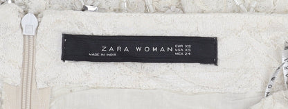 Womens UK Size XS Zara Woman Straight & Pencil Lace Skirt