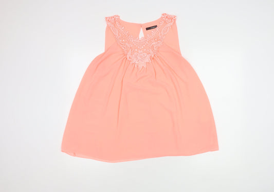 Quiz Women's Pink Lace Blouse, Size 16, Sleeveless