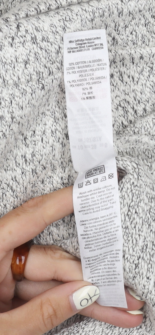 Womens UK Size 10 Miss Selfridge Grey Motorcycle Jacket