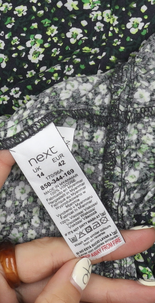 Womens UK Size 14 NEXT Multicoloured Basic Blouse