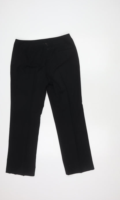 Anne Brooks Women's Black Straight Trousers, Size 12