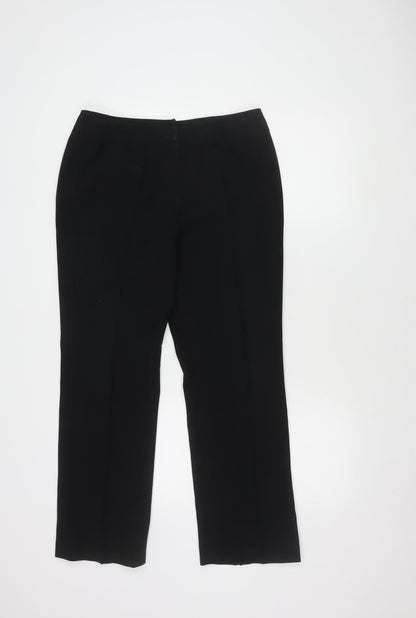 Anne Brooks Women's Black Straight Trousers, Size 12