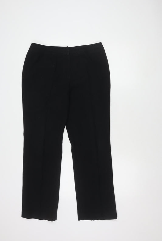 Anne Brooks Women's Black Straight Trousers, Size 12