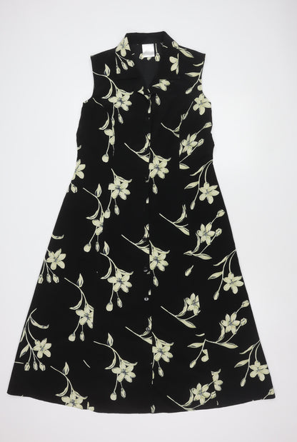 Classics Women's Black Floral Dress Size 14