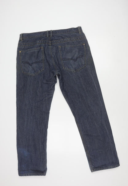 Blue Inc Men's Blue Denim Trousers, Size 36R