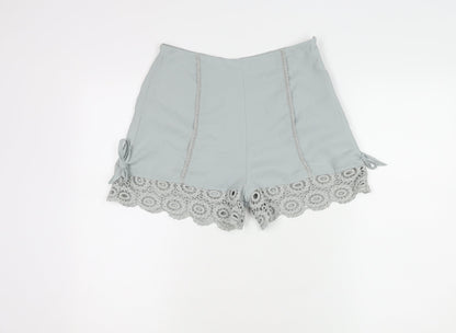 Miss Selfridge Petites Grey Lace Accents Women's Shorts
