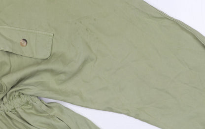 ZARA Green Shirt Dress, S, Women's Long Sleeve Collared