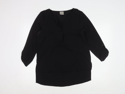 Womens UK Size M VERO MODA Black Basic Blouse