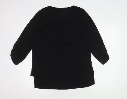 Womens UK Size M VERO MODA Black Basic Blouse