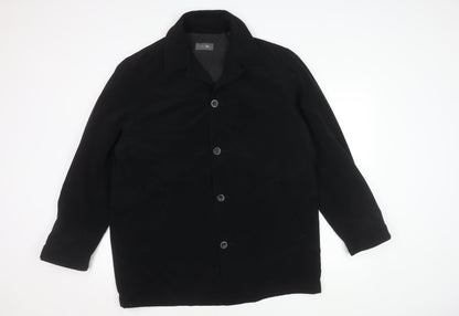 Mens UK Size M Marks and Spencer Black Basic Coat