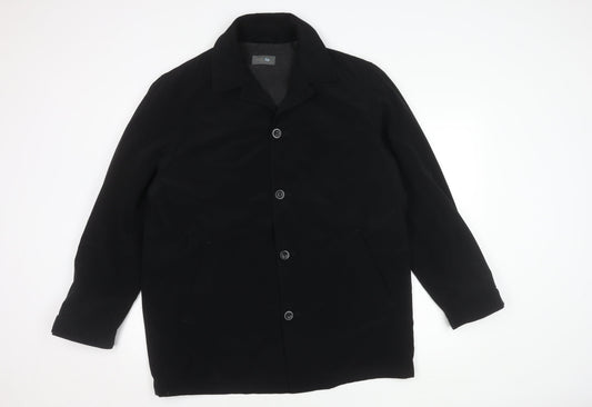 Mens UK Size M Marks and Spencer Black Basic Coat