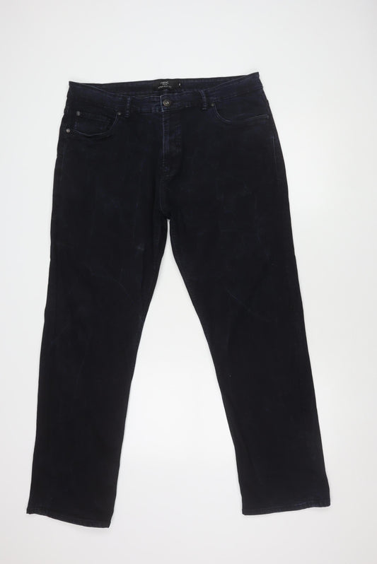 Next Men's Blue Straight Fit Jeans, Size 38 - 33 Inseam