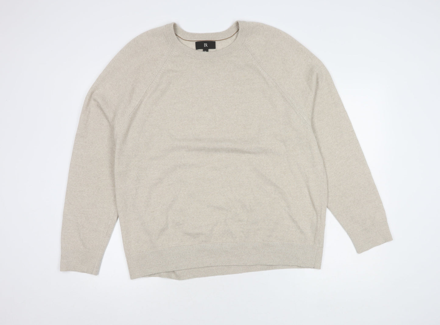BR Men's Beige Wool Pullover Jumper XL