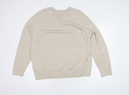 BR Men's Beige Wool Pullover Jumper XL