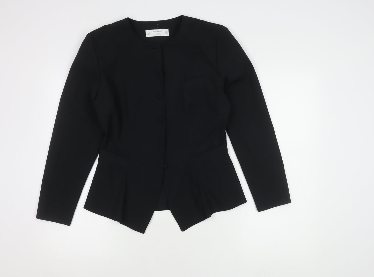 St Michael Women's Black Blazer Size 14