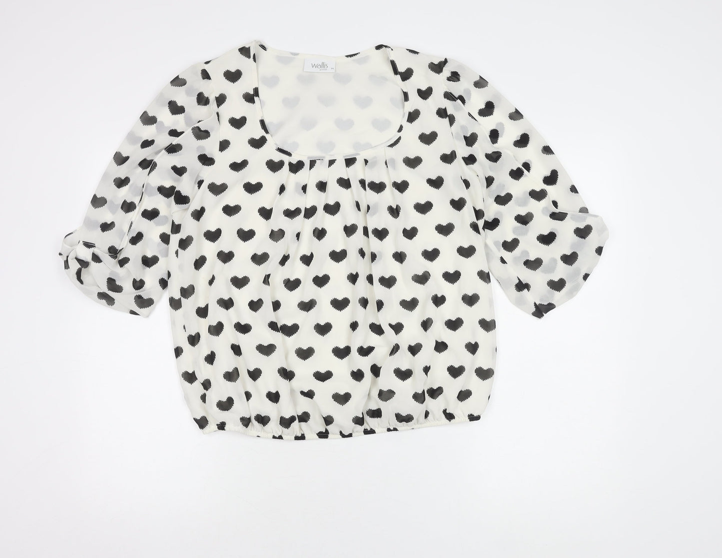 Womens UK Size M Wallis White Basic Blouse