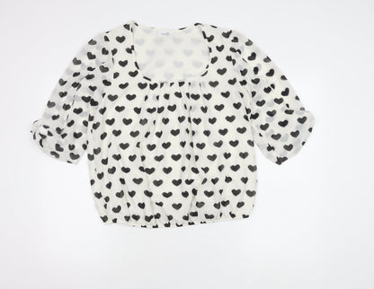 Womens UK Size M Wallis White Basic Blouse