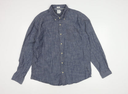 John Lewis 2XL Men's Blue Slim Fit Button-Up Shirt