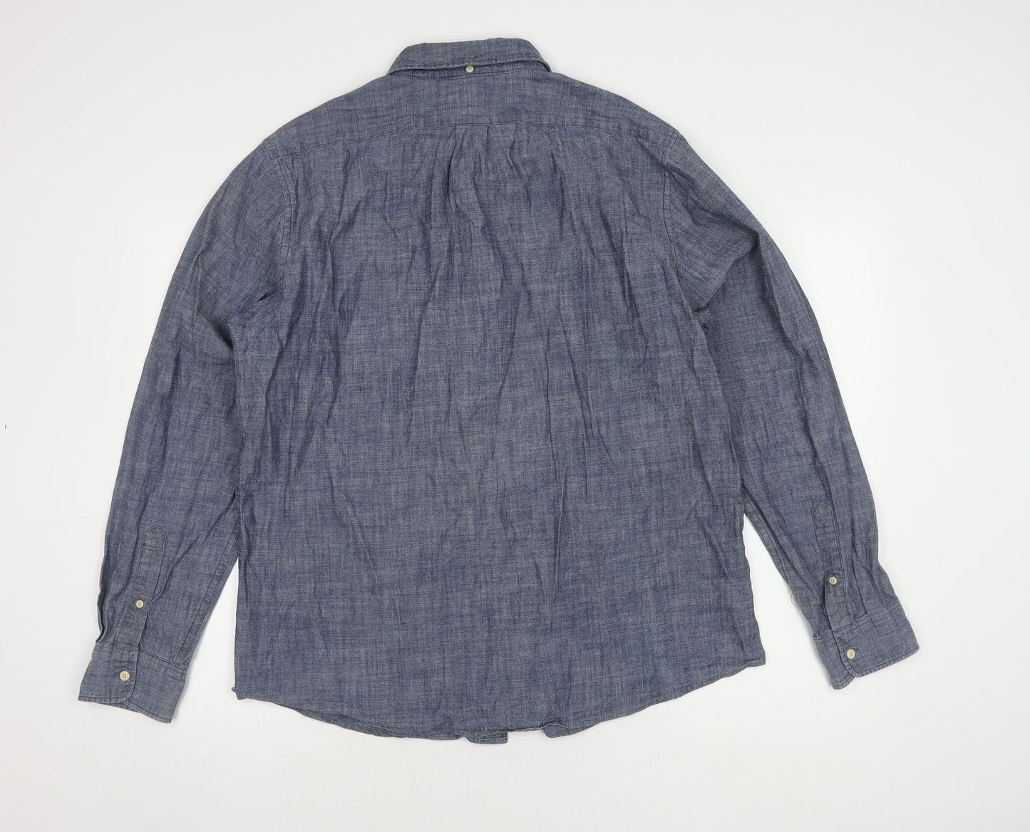 John Lewis 2XL Men's Blue Slim Fit Button-Up Shirt