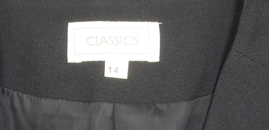 Classics Black Women's Blazer Size 14 Short Sleeve