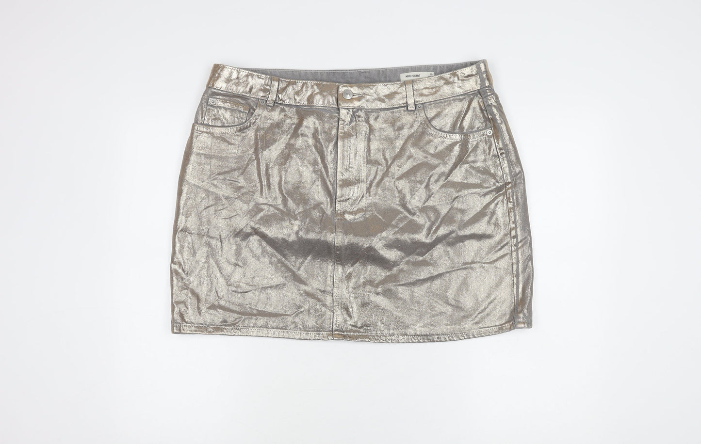 Marks and Spencer Women's Silver Mini Skirt Size 18