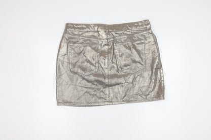 Marks and Spencer Women's Silver Mini Skirt Size 18