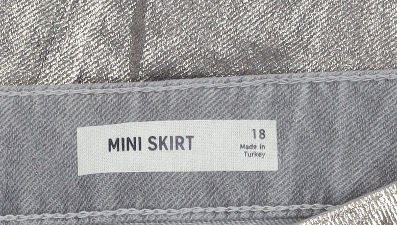 Marks and Spencer Women's Silver Mini Skirt Size 18