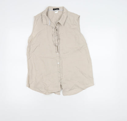 Womens UK Size 16 La Redoute Beige Basic Blouse