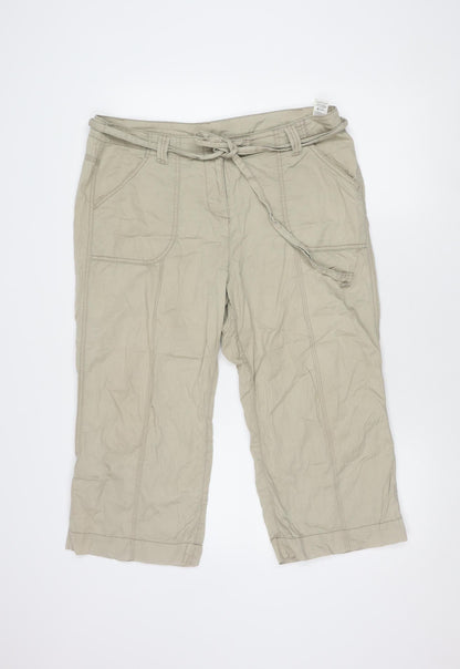 Womens UK Size 14 Marks and Spencer Regular Fit Casual Beige Trousers