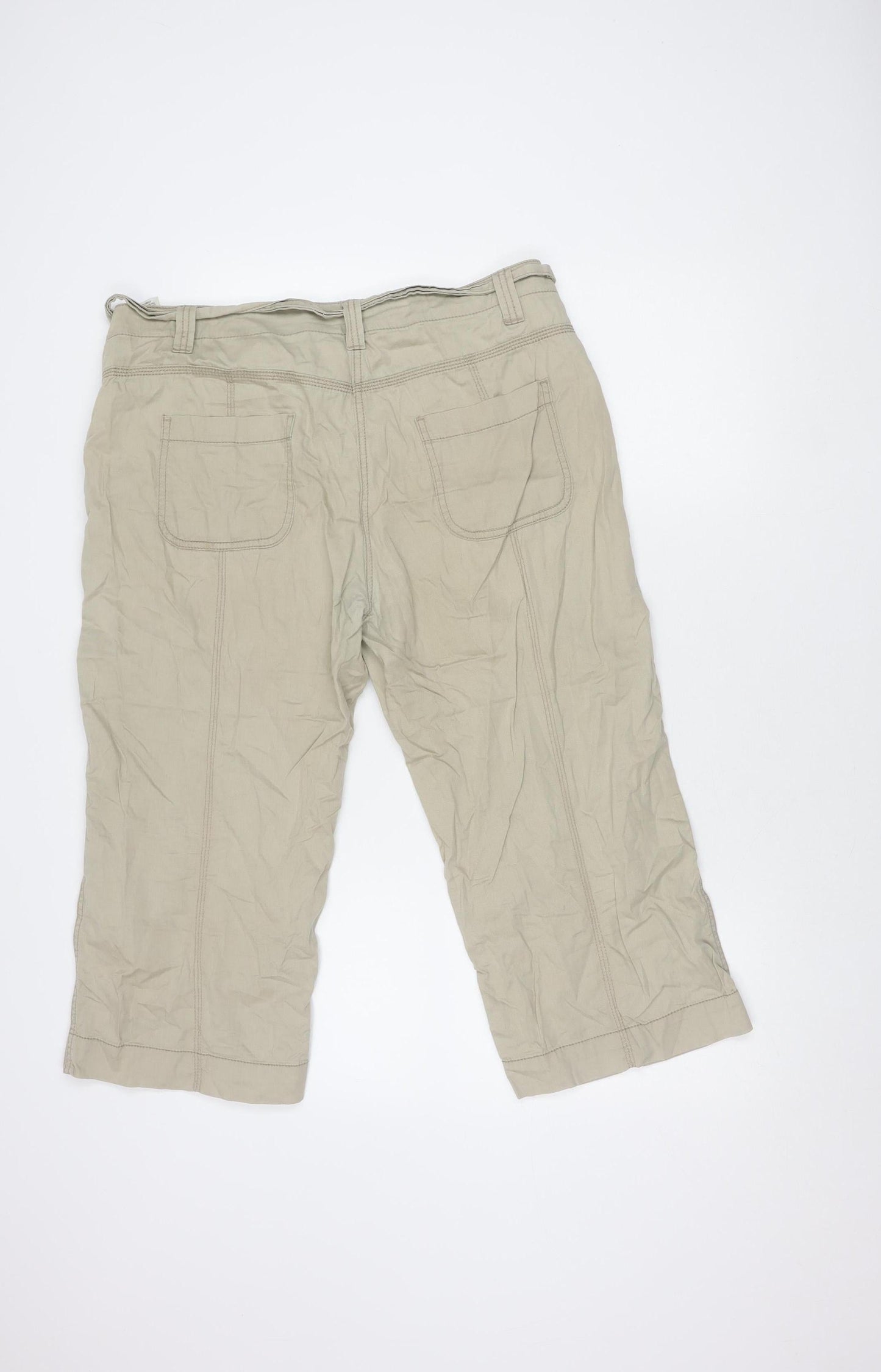 Womens UK Size 14 Marks and Spencer Regular Fit Casual Beige Trousers