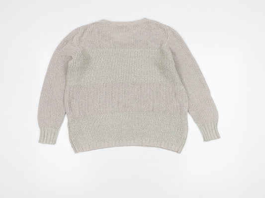 Womens UK Size 14 Marks and Spencer Beige Pullover Jumper