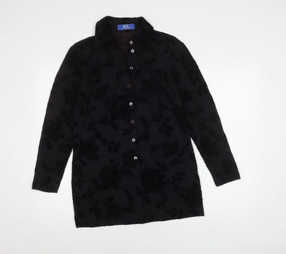 K.S. Selection Women's Black Floral Button-Up Shirt