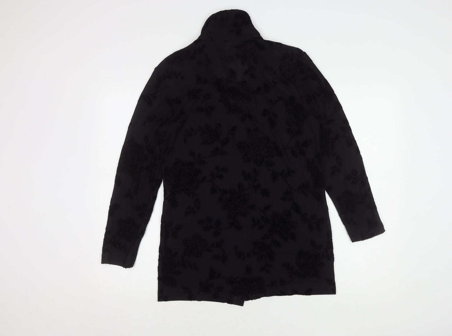K.S. Selection Women's Black Floral Button-Up Shirt